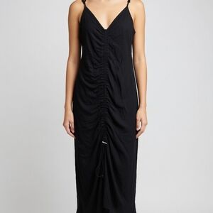 Motherhood Maternity Black Ruched V-Neck Maxi Dress Bin 10